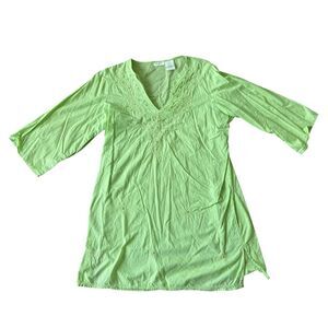 Secret Treasures‎ Women's Small Green 3/4 Sleeve V-Neck Pajama Top